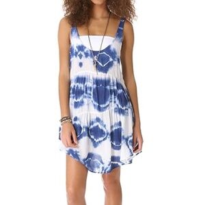 2/$30 Blu Moon Blue and White Tie Dye Sleeveless Tunic Mini Dress